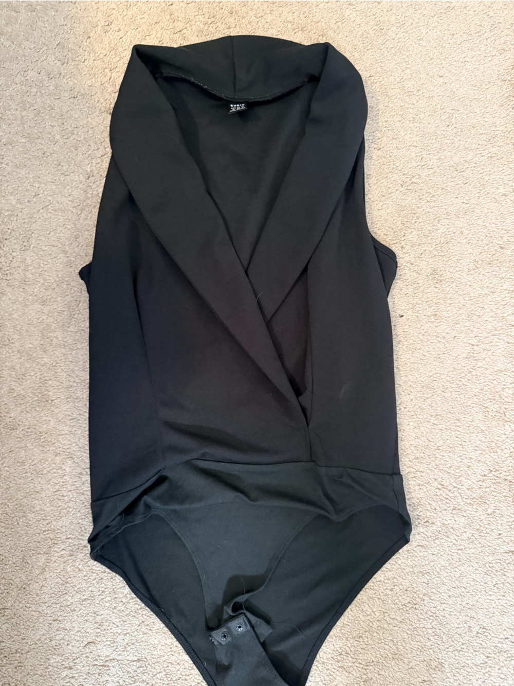 Black collared body suit
